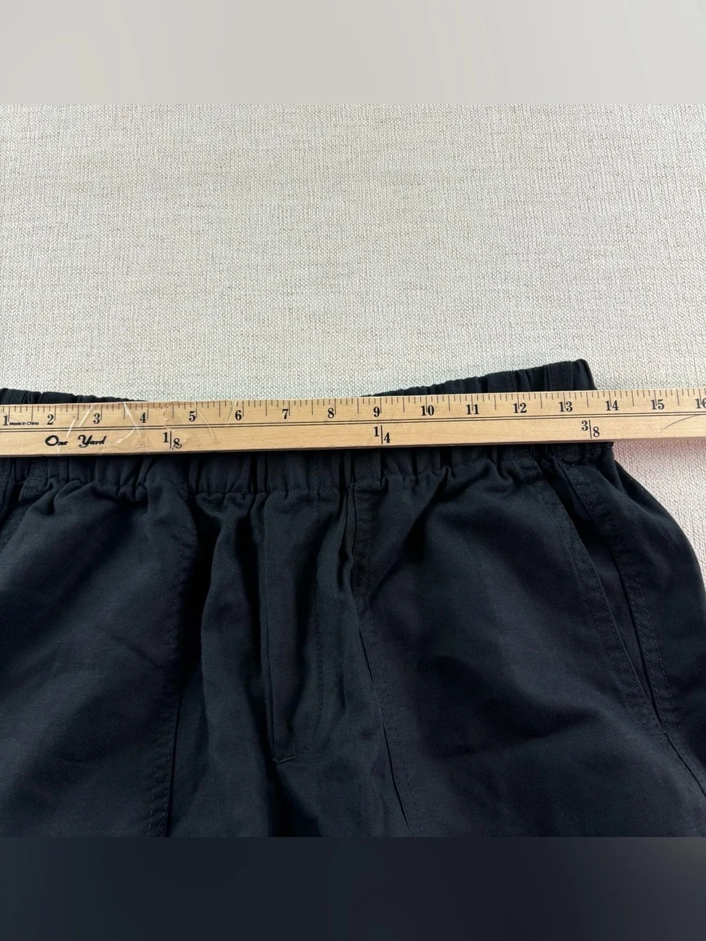 Banana Republic New women S linen blend tapered crop pants black elastic waist